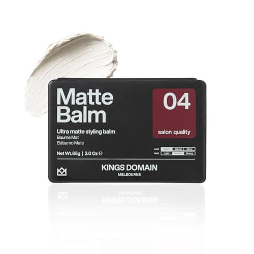 Kings Domain Melbourne Matte Balm | Ulta Matte Hair Paste for Men | Medium Hold Styling Balm | Smooth Frizz-Free Control | 3oz Salon Quality - Image 1