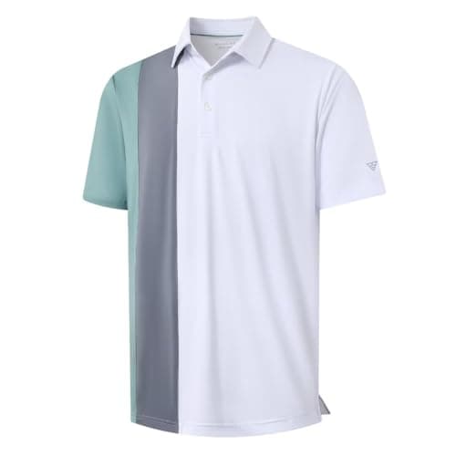 M MAELREG Golf Shirts for Men Dry Fit Casual Collared Lightweight Moisture Wicking Mens Polo Shirts Short Sleeve White - Image 1