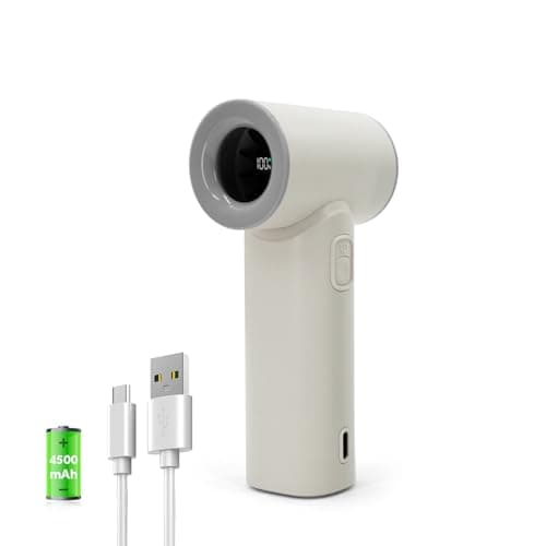 Portable Handheld Turbo Fan, 5 Gear Wind, LED Display, 4500mAh USB Rechargeable Hand Held Personal Fan, 15H Max Cooling Time, Suitable for Travel/Camping/Outdoor/Music Festival Summer Pocket Mini Fans - Image 1