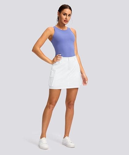 G Gradual Women's Skort 5 Pockets Cargo Skirt Golf Skirts Skorts for Women Casual Summer Hiking, White, XX-Large - Thumbnail 5