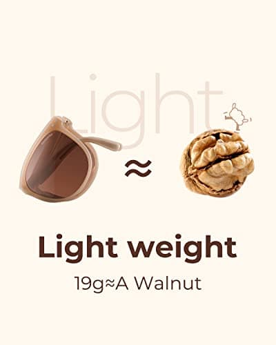 BENEUNDER Polarized Ultra Lightweight Folding Sunglasses for Women Men,UV400 Protection Acetate Frame Sunglasses with Organizer, Sandy - Thumbnail 4