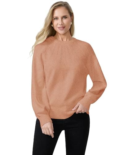 COSSEN Sweaters for Women 2025 Fall Fashion Cute Hollow Out Pullover Sweater S Light Pink - Thumbnail 2