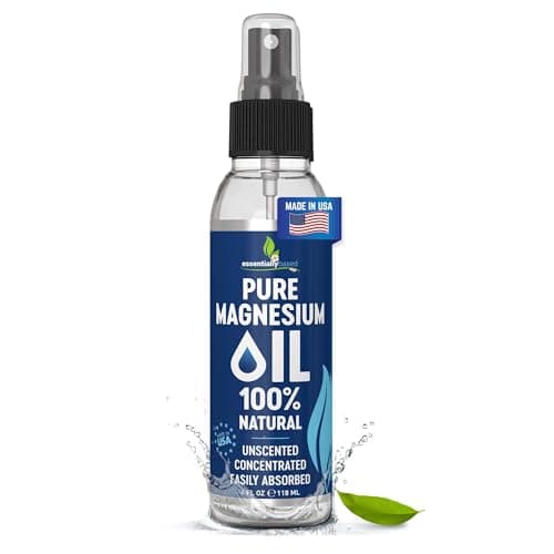 Pure Magnesium Oil Spray 4oz - Topical Magnesium Spray for Sleep & Feet - Extra Strength - USP Grade - 100% Natural and Organic Oil for Muscle Pain & Cramps - Less Sting - Less Itch - Made in USA - Image 1