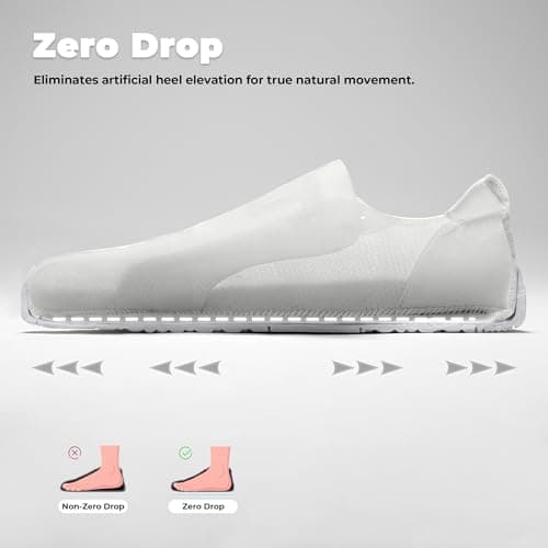 AIRHAS Womens Wide Toe Box Barefoot Shoes Zero Drop Fashion Sneakers for Women Walking Casual Minimalist Shoes(White,7.5) - Thumbnail 4