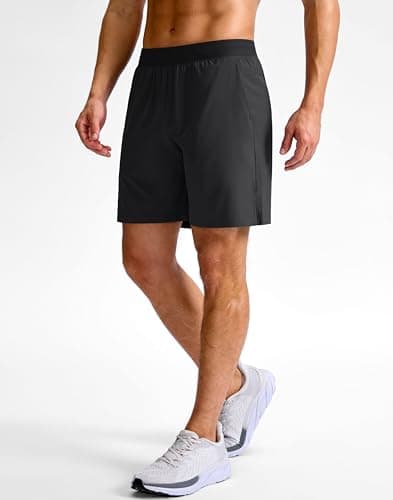 G Gradual Men's Athletic Running Shorts 7"/5"/9" Zipper Pocket Lightweight Workout Gym Quick Dry Shorts Golf Tennis Hiking, 7", Black, Large - Thumbnail 3