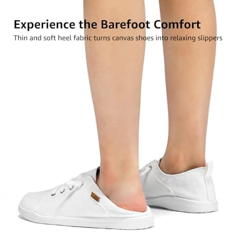 STQ Slip on Sneakers for Women Casual Shoes Canvas Tennis Classic Shoes Machine Washable White Monstera Size 7 - Thumbnail 6