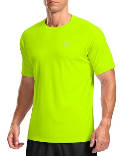 G Gradual Men's Athletic Workout T-Shirts Moisture Wicking Cooling Running Shirts Short Sleeve Performance Tee for Gym Tennis(Fluorescent Green,S) - Image 1