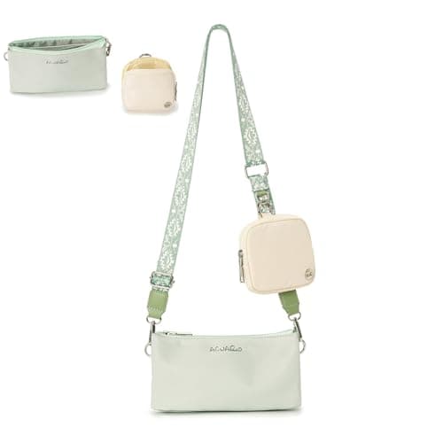 ACUARIO Crossbody Bags for Women - Nylon Purse Trendy Mul-pockets Waterproof Shoulder Bag with Wide Strap (Mint Green) - Image 1