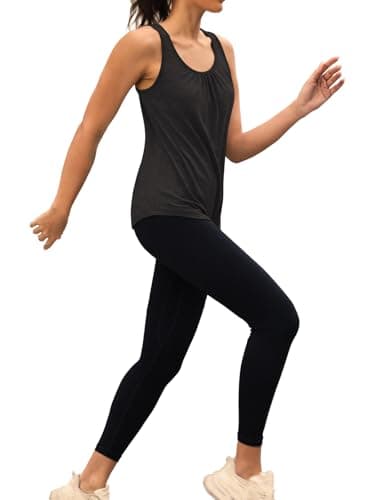3rd hill Workout Tank Tops for Women Racerback Sleeveless Yoga Top Loose Fit Gym Shirt Running Athletic Tanks Black S - Thumbnail 5
