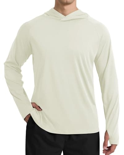 UPF 50+ Fishing Shirts for Men - Long Sleeve UV Sun Protection Hoodie Lightweight Rash Guard for Hiking Running Athletic