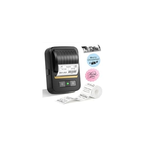 NDYIN Label Makers, Label Maker Machine with Tape, Bluetooth Label Maker, Portable Thermal 2 Inch Label Printer for Small Business, Barcode, Address, Logo, Clothing, Sticker Printer for Phones & PC - Image 1