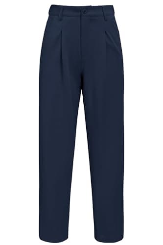 Arach&Cloz Summer Navy Dress Pants Women Petite Work Office Wear Ankle Trouser Business Casual Teacher Outfits Slacks High Wasited Buttoms with 4 Pockets S - Image 1