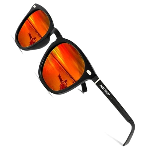 ROCKNIGHT UV Polarized Sunglasses Anti Reflective Mirrored Red Sunglasses for Bosom Friends