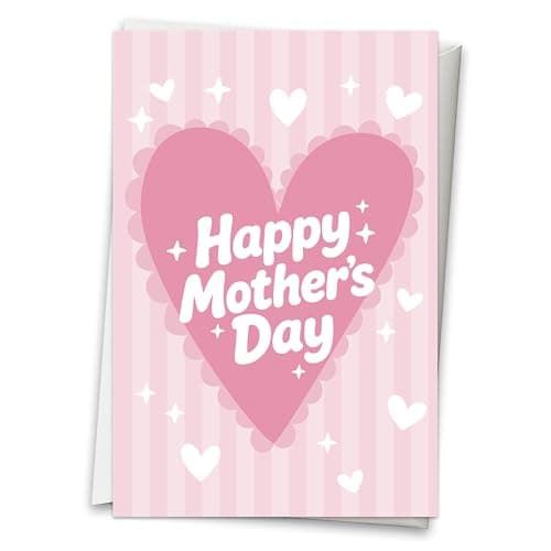 Hadley Designs Happy Mothers Day Card For Mom - 8x5.3in Mother's Day Card For Mom, Mother Gift Greeting Cards, Premium Single Mother Cards From Daughter and Son, Designed in USA - Image 1