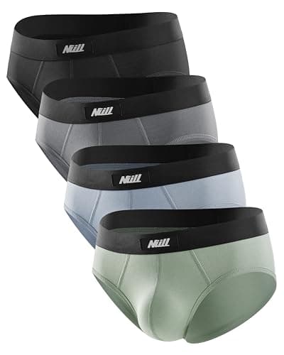 Nullktie Men's Cotton Briefs, Soft Breathable Mens Underwear, Comfort Waistband, Low Rise, 4-Pack - Image 1