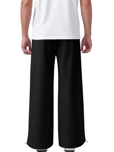 Crastimo Men Baggy Cotton Sweatpants Comfy Loose Gym Joggers Oversized Athletic Lounge Slacks 2026 Spring Easter Valentine's Day Gift for Him Black L - Thumbnail 2