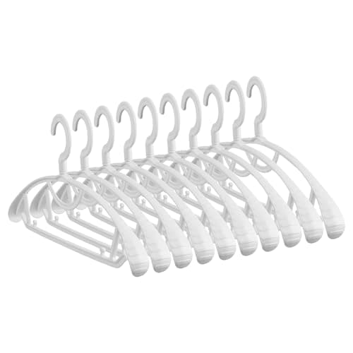 ISHUNAHOME Suit Hangers 20 Pack - No Shoulder Bump Heavy-Duty ABS Plastic Sturdy Hanger with Wide Shoulder for Jackets, Coats, Blazers, Anti-Slip Dual Hooks for Ties, Dresses, Heavy Sweaters (White) - Image 1
