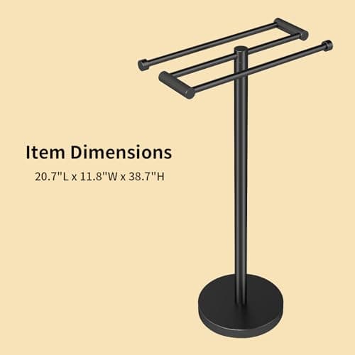 YUMORE Freestanding Towel Rack Floor Tall Bath Towel Holder, Big Modern Towel Drying Holder Stand - Thumbnail 2
