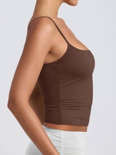 PINKMSTYLE Women Sexy Square Neck Tank Top Summer Y2K Going Out Tops Casual Sleeveless Basic Cami Shirts Coffee X-Large - Thumbnail 5