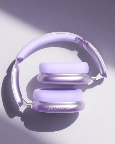 Wentronic Y02 Active Noise Cancelling Headphones, Wireless Over-Ear Bluetooth 5.4 Headphones, Multiple Modes, 60H Playtime, Hi-Res Audio, Big Bass, Foldable Lightweight for Travel Home Office, Purple - Thumbnail 3