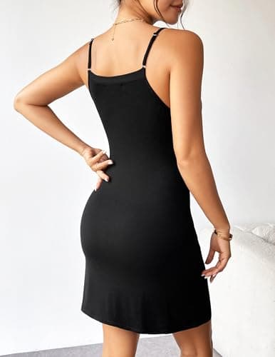 Avidlove Chemise Sexy Lingerie Halter Dress Slip Nightgown Sleepwear for Women Black XXXL - Thumbnail 5