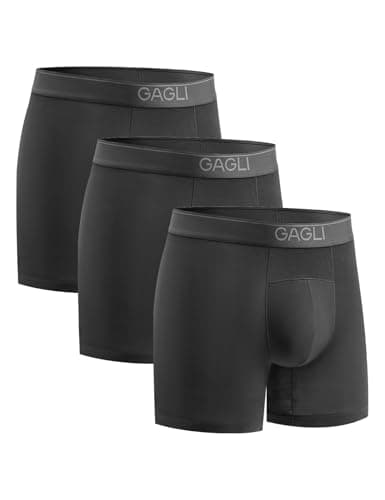 gagli Men's Underwear Pack, Modal Boxer Briefs, Breathable Underwear for Men, Ultra Soft & Comfortable & Moisture-wicking Black - Image 1