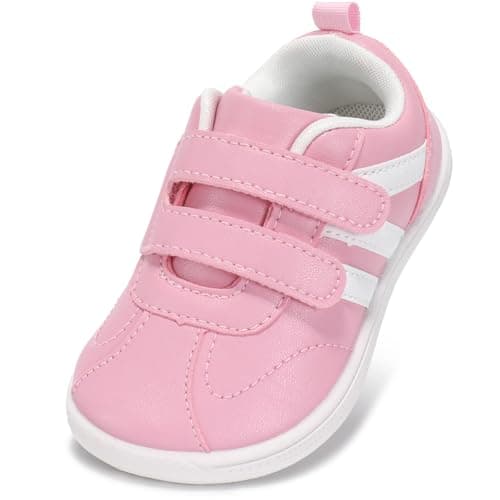 STQ KIDS Toddler Girl Shoes Wide Toe Box Barefoot Shoes Fashion Kids Sneakers Lightweight Zero Drop First Walking Tennis Running Shoe Preschool Daycare Water Pink Toddler Size 10 - Image 1