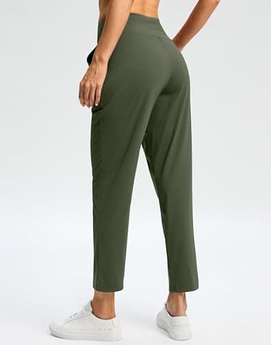 G Gradual Pants for Women High Waisted Golf Pants 2 Pockets 7/8 Ankle Sweatpants for Athletic Travel Casual Lounge Work, Army Green, X-Large - Thumbnail 6