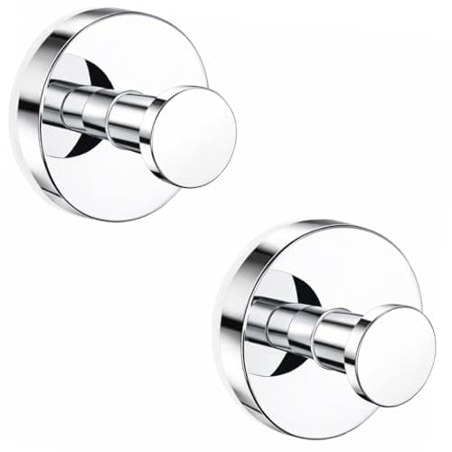 MOTAIPEAK Suction Cup Hooks for Shower,Upgraded Strong Suction Hooks for Inside Shower,Removable Towel Hooks for Bathroom, Glass, Window,Tile,Waterproof & Reusable, No Drilling,Chrome (2 Pack) - Image 1