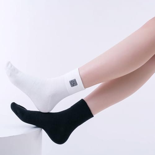 HUGSWEET Thin Soft Cotton Crew Socks for Women Ankle above Bootie Socks Gifts for Women 5-10 Pairs - Thumbnail 4