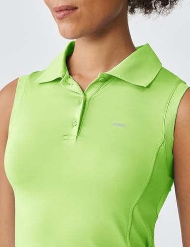 K-Swiss Womens Sleeveless Golf Polo Shirts - ComDry Performance Athletic Workout Collared Tank top for Tennis Yoga Running - Green L - Thumbnail 4