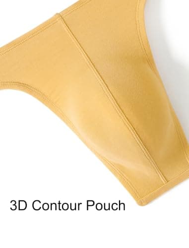 Men's Thong G-String Underwear Soft Stretch Brief Bulge Pouch Underwear - Thumbnail 5