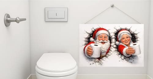 Carastora 2-Pack Vintage Christmas Holiday Decorative Tin Signs – 12×8 Inches, Santa-Themed, Suitable for Indoor and Outdoor Use, Winter Decorations, Perfect for Gift-Giving, and Great for the Home, Bathroom, Garage, or Patio. - Thumbnail 2