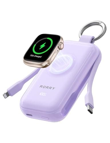 RORRY CharmGo Portable Charger 45W Fast Charging, 10000mAh Keychain Power Bank with Built-in Cables, Battery Pack for iPhone 17/16/15/14/13/12/11 Pro/Max and Apple Watch Ultra/11/10/9/SE, iPad - Image 1
