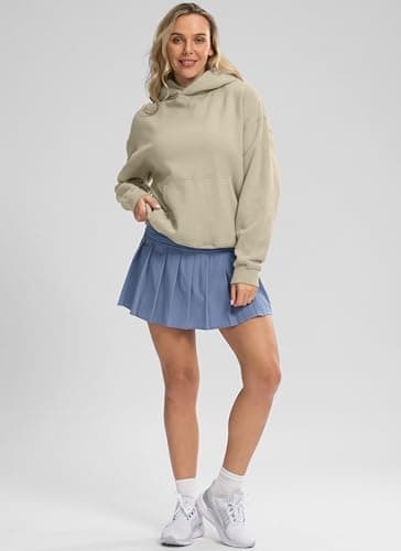G Gradual Hoodies for Women Oversized Fleece Sweatshirt with Pocket Loose Fit Casual Athletic Workout Pullover, Light Khaki, Small - Thumbnail 3