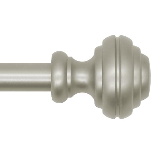 Nickel Curtain Rods for Windows 66-120 inch,3/4 inch Heavy Duty Adjustable Decorative Curtain Rod with Modern Finials,Window Rods for Bedroom, Living Room,Patio and Kitchen