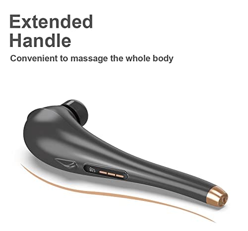 Asopal Back Massager for Pain Relief, Portable Cordless Massager with Type-C Charging, Deep Tissue Back Massage Machine, Hand Held Massage Tool, Body Relaxation Handheld, Rechargeable - Thumbnail 3