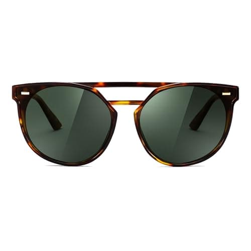 FEISEDY Women's Cat Eye Aviator Sunglasses- Polarized UV400 for Driving & Travel, Vintage Oversized Fashion B0119 Tortoise/Green - Image 1