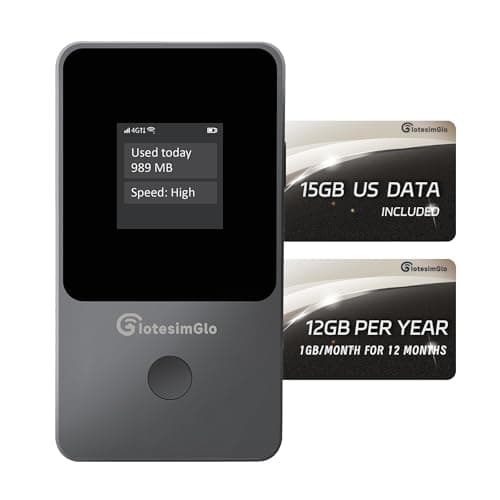 IotesimGlo Mobile Hotspot Portable WiFi Hotspot for Travel & Business, 4G LTE Hotspot USA &130+ Countries, No SIM Card Needed, 12h Life, Pocket WiFi Free 15GB US Data, Connect Up to 8 Devices - Image 1