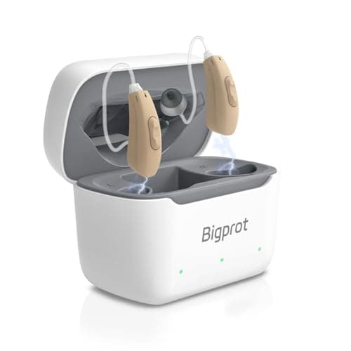 BIGPROT OTC Hearing Aids for Seniors, Superior Sound Quality, Comfort & Invisible design, AI Noise Cancellation, 120+ Hours of Charging Case Usage, 3 Smart Scene Modes