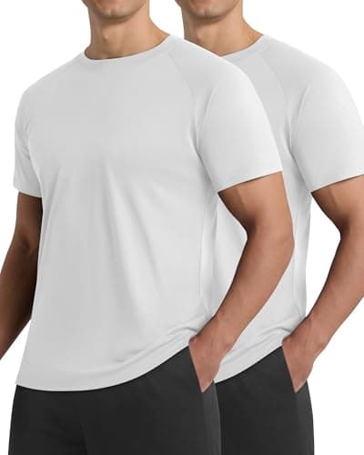 Barjneel 2 Pack Workout Shirts for Men - Black Casual Quick Dry Moisture Wicking Men's T-Shirts for Gym Running Athletic - Image 1