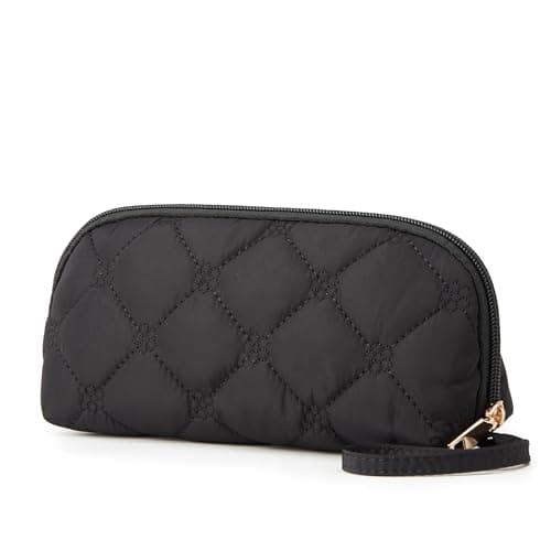 YTL Travel Makeup Bag, Puffer Cosmetic Bag for Women, Waterproof Puffy Padded Make Up Bags, Flat Open Portable Organizer Case Toiletry Bag Pouch Purse for Skincare, Brushes & Travel Essentials - Thumbnail 4