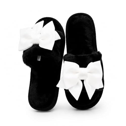 FairyCasa Women’s Fuzzy Slippers Cute Bow House Slippers for Women Soft Cozy Indoor Outdoor Lightweight House Shoes Gift for Women - Image 1