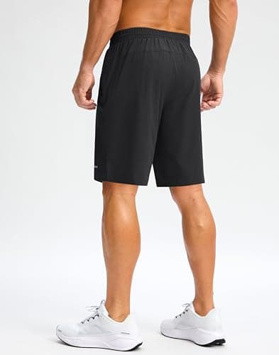 Pudolla Running Shorts for Men 5"/9" Gym Shorts with Zipper Pockets Lightweight Quick Dry Running Shorts(Black L9_3XL) - Thumbnail 3