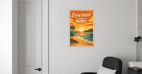 Every Sunset Is Chance Reset Tin Sign Inspirational Quote Metal Wall Decor Vintage Beach Sunrise Ocean Landscape Artwork Motivational Rustic Plaque Home Office Coastal Room Seaside Calming Positive 8x12 Inch - Thumbnail 3