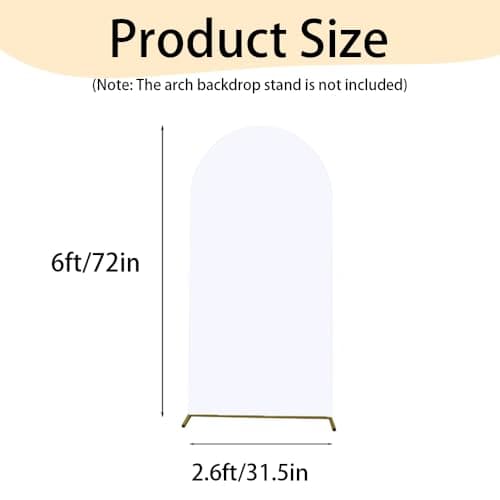 6FT White Arch Backdrop Cover Arch Covers Stretchy Backdrop - Thumbnail 2