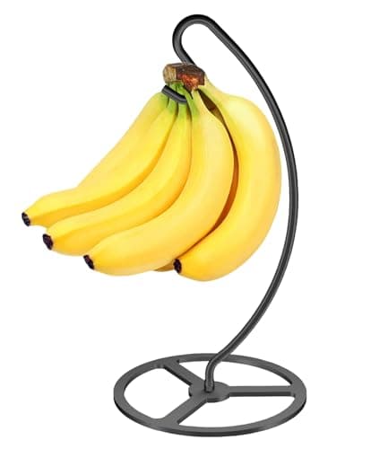 Bliocefo Banana Holder Metal Hanger Rack Stand Tree Keeper Modern Hook with Metal Base Storage and Display of Fruit for Home Kitchen Countertop Easy to Take Anywhere Doesn't Tip Over - Image 1
