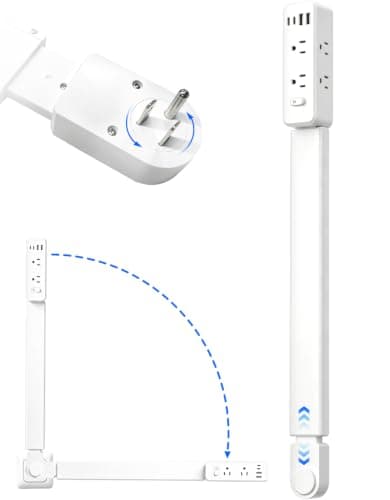 ITOFOLK Outlet Extender Stick with 6 AC Outlets & 4 USB Ports, 23"-34.8" Adjustable Extension Pole, 360° Rotating Wall Plug Extender with Overload Protection for Behind Sofa, Bed, Desk