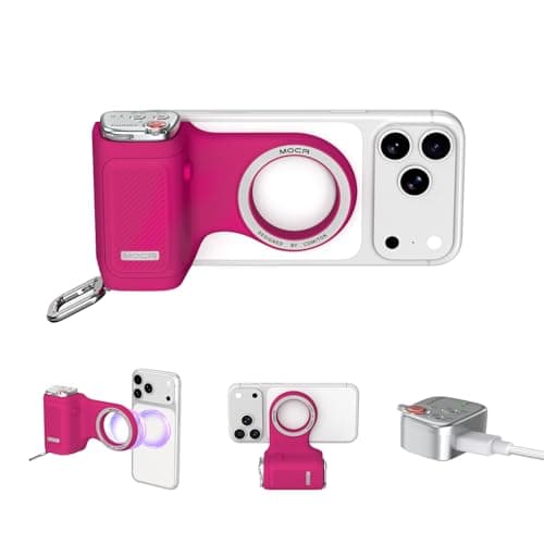 COMITOK MOCA iPhone 17 Pro Camera Grip No Need App for iOS26, Compatible iOS17 and iOS18, Fun Shot Magnetic Grip for Phone Native Camera with Anti-Drop Detachable Remote and Convenient Keychain Hook - Image 1