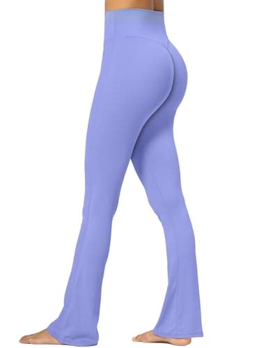 Sunzel No Front Seam Mini Flare Leggings for Women, Invisible Butt Scrunch Flared Yoga Pants with Tummy Control 30" Periwinkle X-Large - Image 1